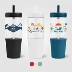 Buy Custom Printed Polar Recycled Plastic Dual Tone Straw Tumbler