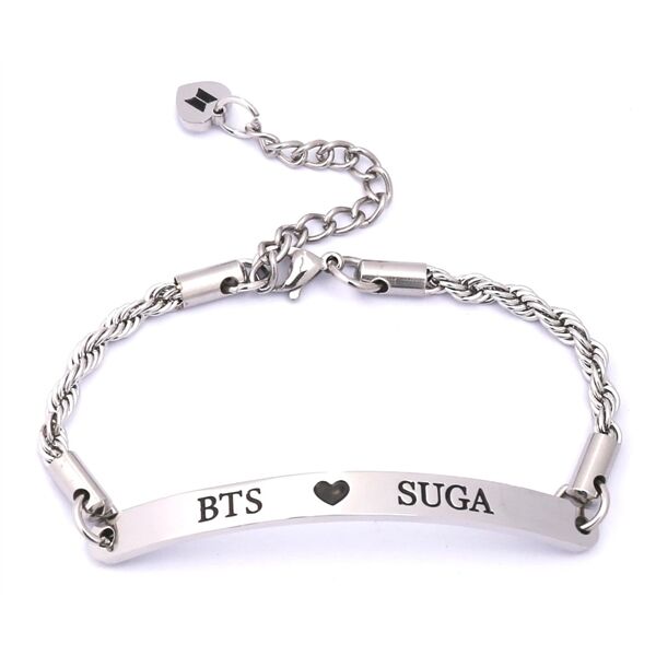 Main Product Image for Custom Printed Silver Rope Bracelet