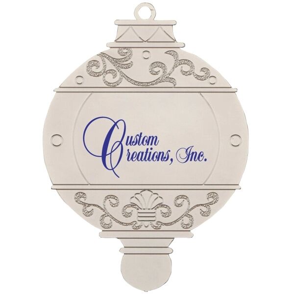 Main Product Image for Custom Printed Silver Bulb Shape Ornament