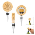 Buy Custom Printed Bamboo Wine Stopper With Bottle Opener