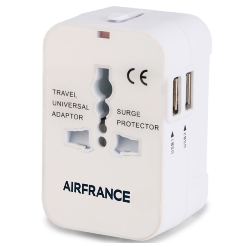 Main Product Image for Custom Printed Universal 2 Port USB Travel Converter Adapter