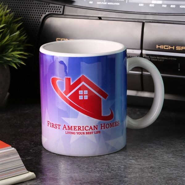 Main Product Image for Custom Printed USA Full Color 11oz White Ceramic Mug