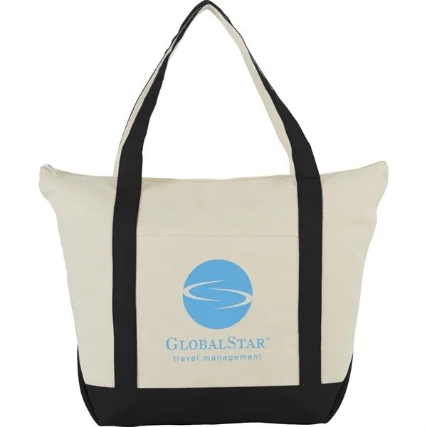Main Product Image for Imprinted Classic Cotton Canvas Zippered Boat Tote 12oz 