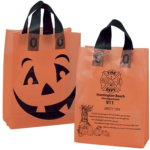 Main Product Image for Custom Imprinted Pumpkin Frosted Shopper 10 x 5 x 13