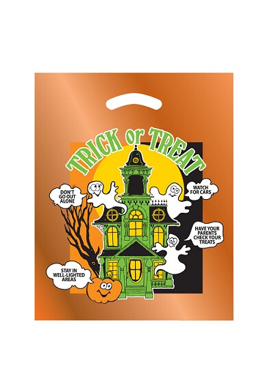 Main Product Image for Imprinted Halloween Die Cut/Orange - Haunted House - Flexo Ink
