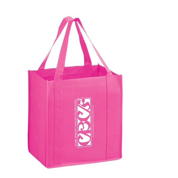 Main Product Image for Custom Logo Breast Cancer Awareness Pink Grocery Bag