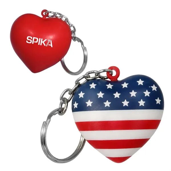 Main Product Image for Custom Logo Patriotic Heart Stress Reliever Keychain