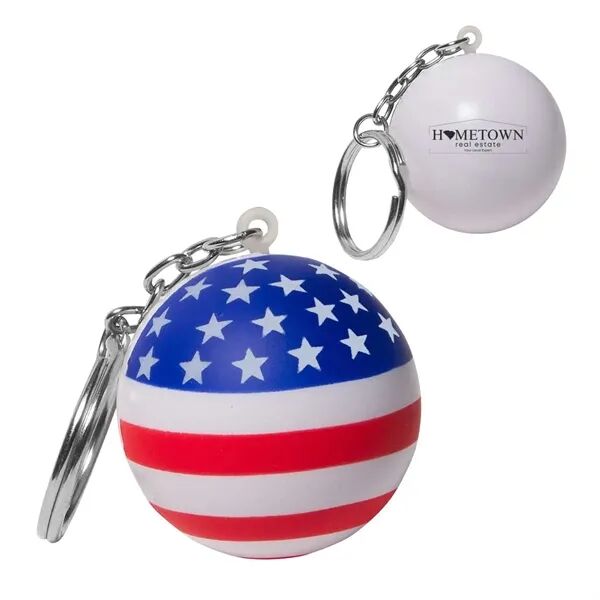 Main Product Image for Branded Stars and Stripes Patriotic Round Stress Ball Keychain