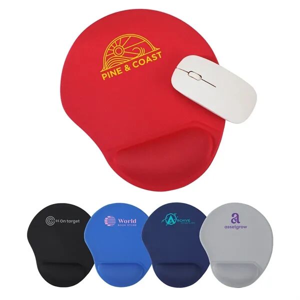 Main Product Image for Custom Printed Wave Non-Slip Mouse Pad with Gel Wrist Rest