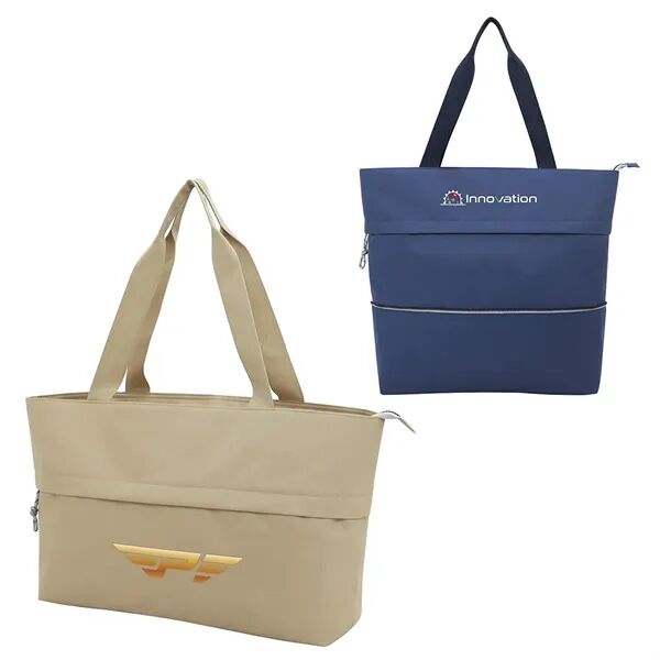 Main Product Image for Custom Logo Rio Extendable Polyester Zippered Tote