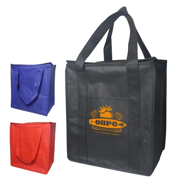 Main Product Image for Custom Printed Cooler Tote Shopping Bag w/Zippered Flap