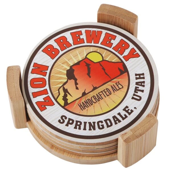 Main Product Image for Custom Printed Bamboo Coasters