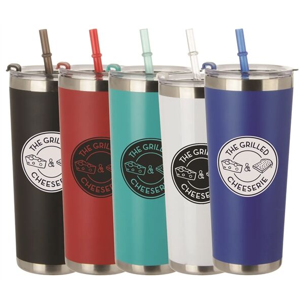 Main Product Image for Custom Printed Stainless Tumbler With Straw 20 Oz