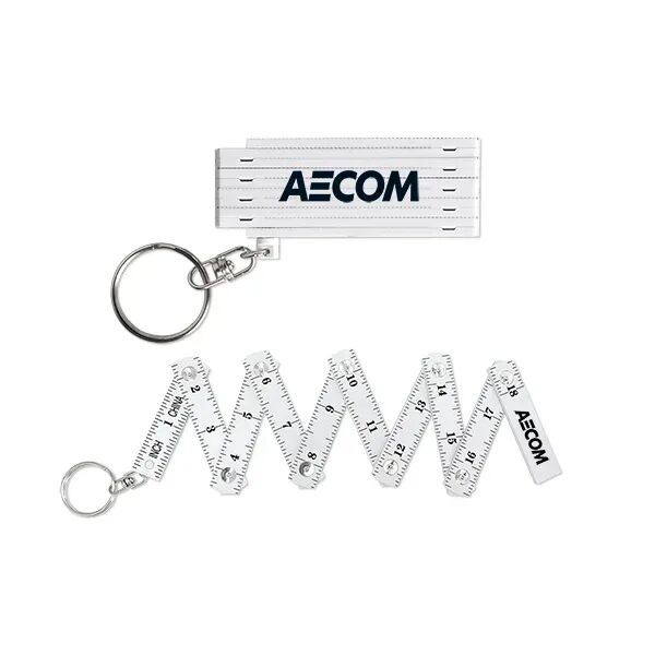 Main Product Image for Custom Printed Folding Ruler with Keychain 18" 