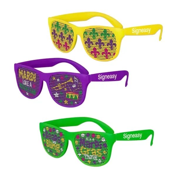 Main Product Image for Custom Printed Mardi Gras Art Pinhole Sunglasses