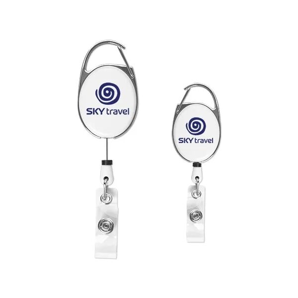 Main Product Image for Custom Printed Carabiner Clip Badge Reel