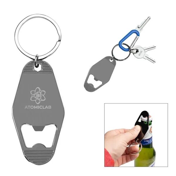 Main Product Image for Laser Engraved Motel Style Metal Key Tag With Bottle Opener