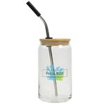 Buy Custom Full Color Can Glass With Bamboo Lid 16 Oz.