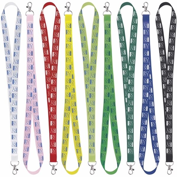 Main Product Image for Custom Printed Satin Screen Print Lanyard 3/4" 