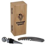 Buy Custom Printed 2-Piece Bamboo Wine Opener Set w/Magnetic Closure