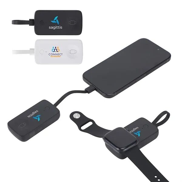 Main Product Image for Custom Baron 2000mAh Power Bank w/Watch Charger & Built-In Cable
