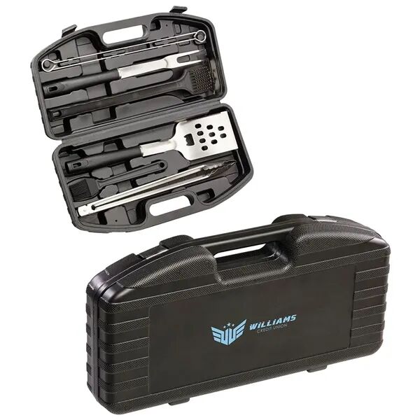 Main Product Image for Custom Highland 9-Piece Stainless BBQ Set with Hardshell Case