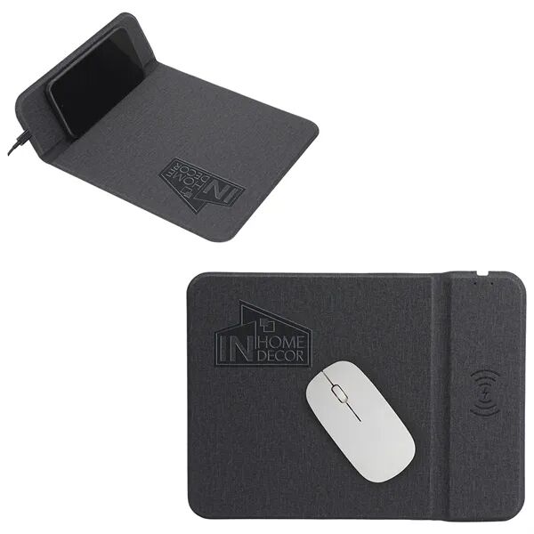 Main Product Image for Debossed Azure 15W Wireless Charger Mouse Pad with Kickstand