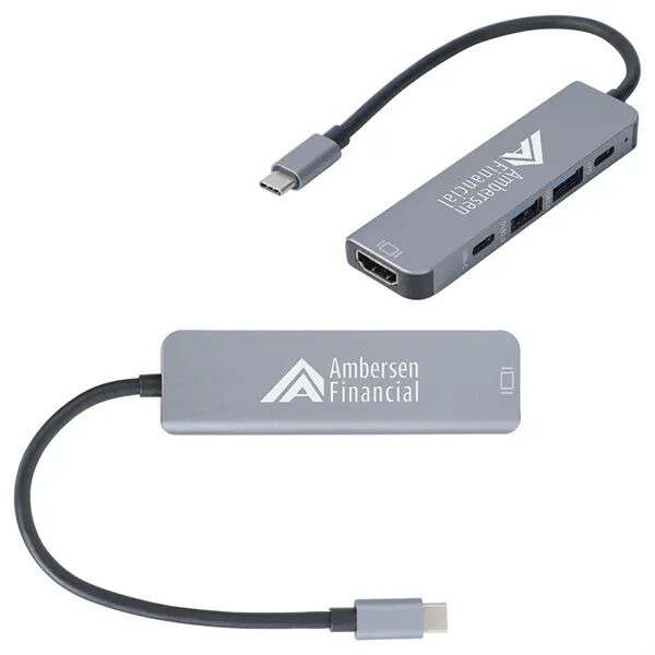 Main Product Image for Custom Printed Zing USB-C 5-Port Hub with USB-A, USB-C & HDMI