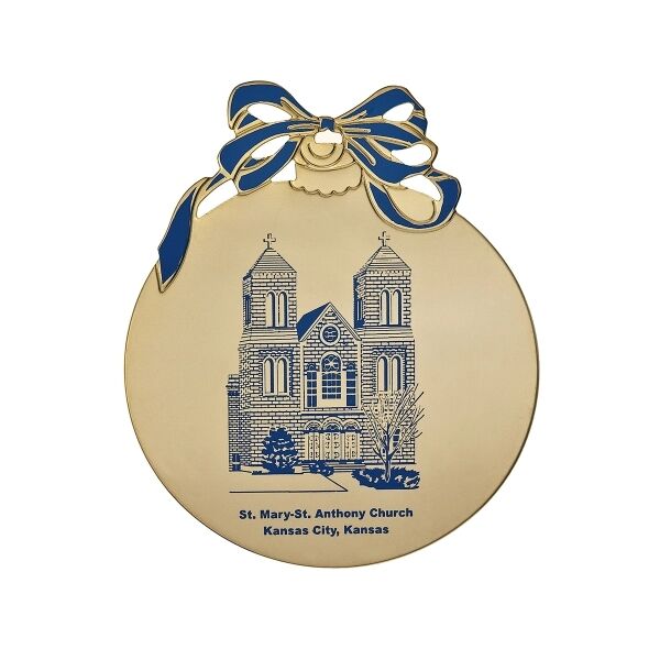 Main Product Image for Custom Printed Gold Ball Shape Ornament