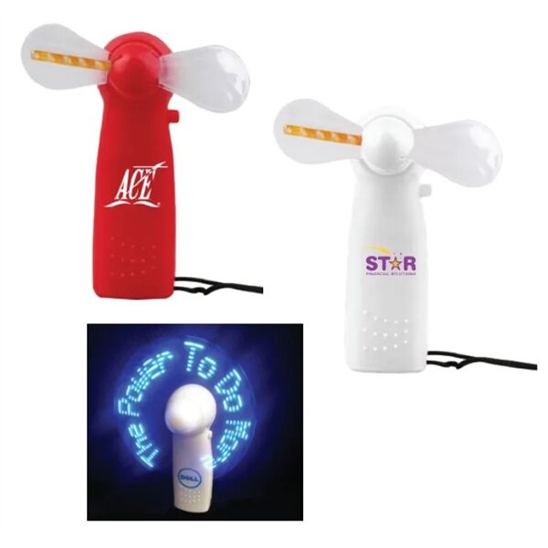 Main Product Image for Custom Printed Handheld Portable LED Light-UP Fan