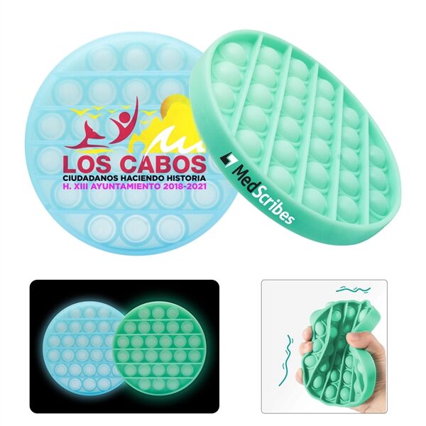 Main Product Image for Branded Luminous Round Push Pop Bubble