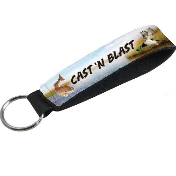 Main Product Image for Custom Printed Single Neoprene Wristband with 26mm Key Ring