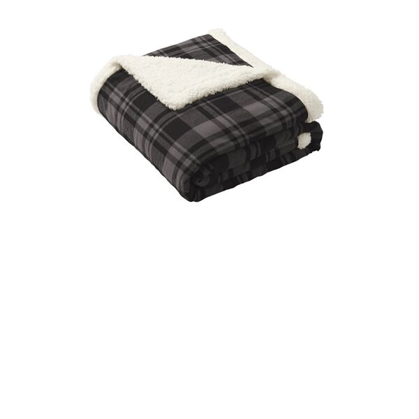 Main Product Image for Custom Printed Port Authority Flannel Sherpa Blanket.