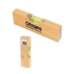 Buy Custom Logo 6" Bamboo Level With Bottle Opener