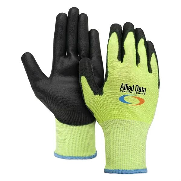 Main Product Image for Custom Printed Hi-Viz Cut Resistant A4 Palm Dipped Gloves