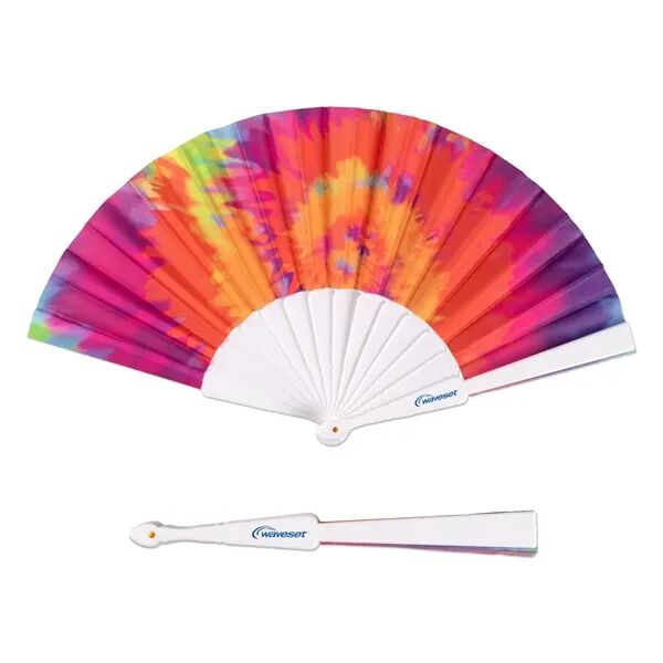 Main Product Image for Custom Printed Tie-Dye Foldout Hand Fan