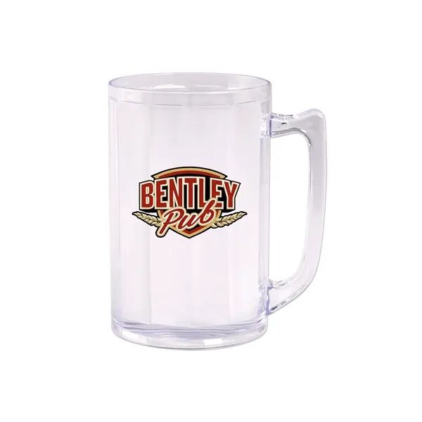 Main Product Image for Custom Printed Plastic Fluted Beer Mug with Handle 16 Oz