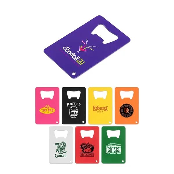 Main Product Image for Custom Logo Credit Card Powder Coated Bottle Opener