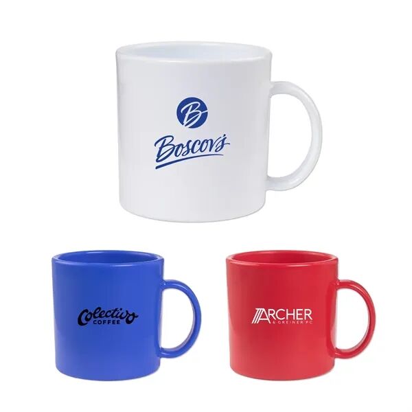 Main Product Image for Custom Logo Plastic Mugs 11 Oz