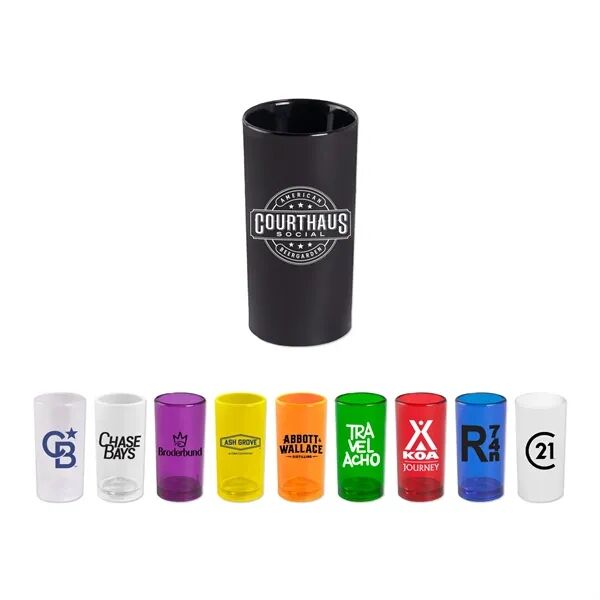 Main Product Image for Branded Plastic Standard Shooter Shot Glass 1.5 Oz