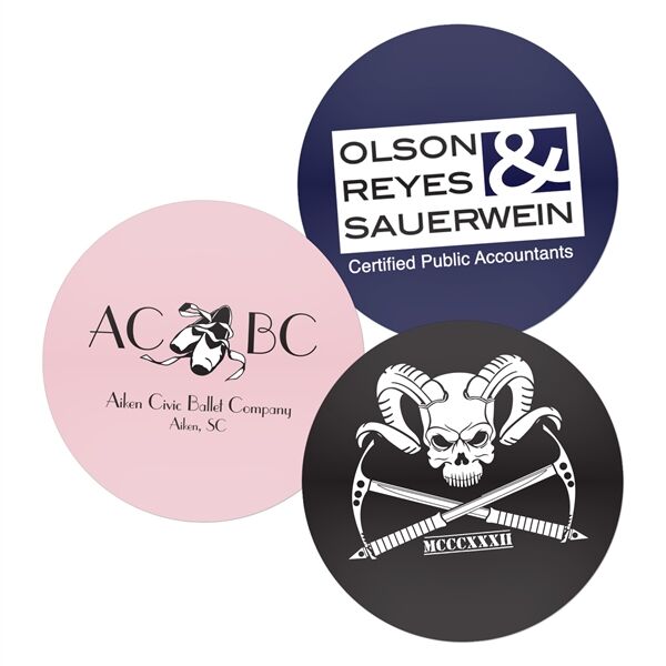 Main Product Image for Custom Printed Round Water-Resistant Sticker 4" 