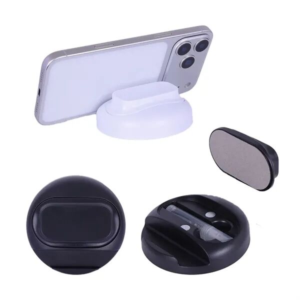 Main Product Image for Custom Logo Asana Phone Stand w/ Built-In Screen Cleaner & Spray