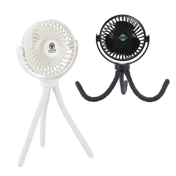Main Product Image for Branded Twisty Rechargeable Portable Fan w/ Bendable Tripod Feet