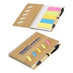 Buy Custom Logo Bamboo Soft Spiral Notebook With Sticky Notes