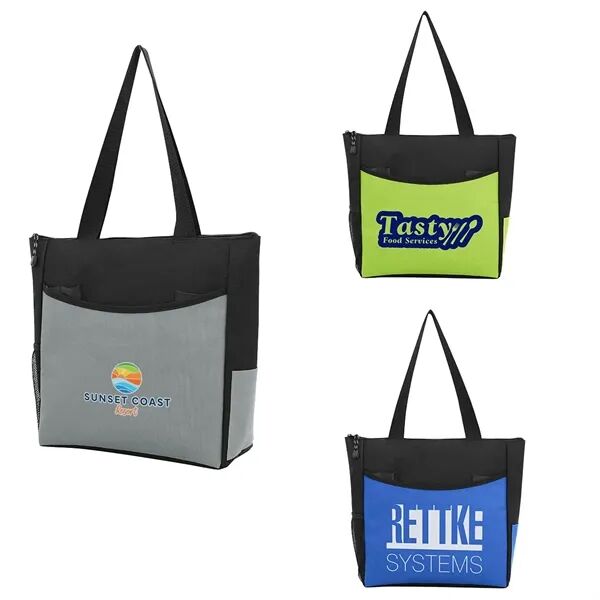 Main Product Image for Custom Logo Pavilion Zippered Polyester Event Tote