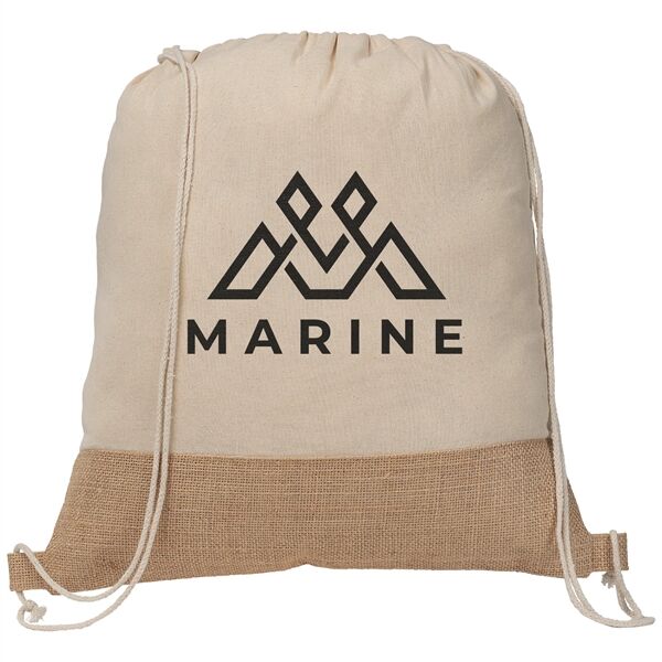 Main Product Image for Rio™ Drawstring Bag 5 oz. Recycled Cotton Blend w/ Jute