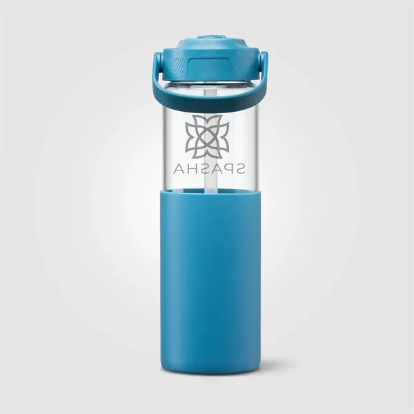 Main Product Image for Leeds Glass Silicone Sleeve Straw Bottle - 20 oz.