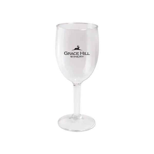 Main Product Image for Custom Logo Plastic Rounded Wine Glass 8 Oz