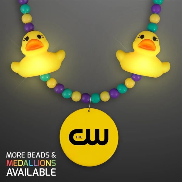 Main Product Image for Light Up Rubber Ducky Beads Necklace with Yellow Medallion