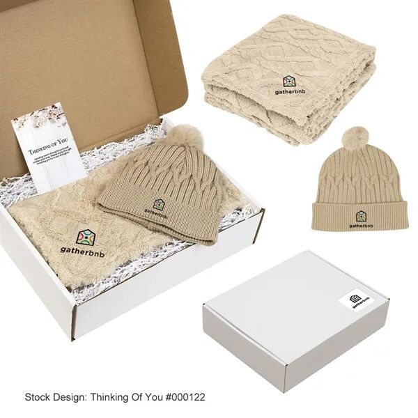 Main Product Image for Branded Bundle Up Beanie & Blanket Gift Set